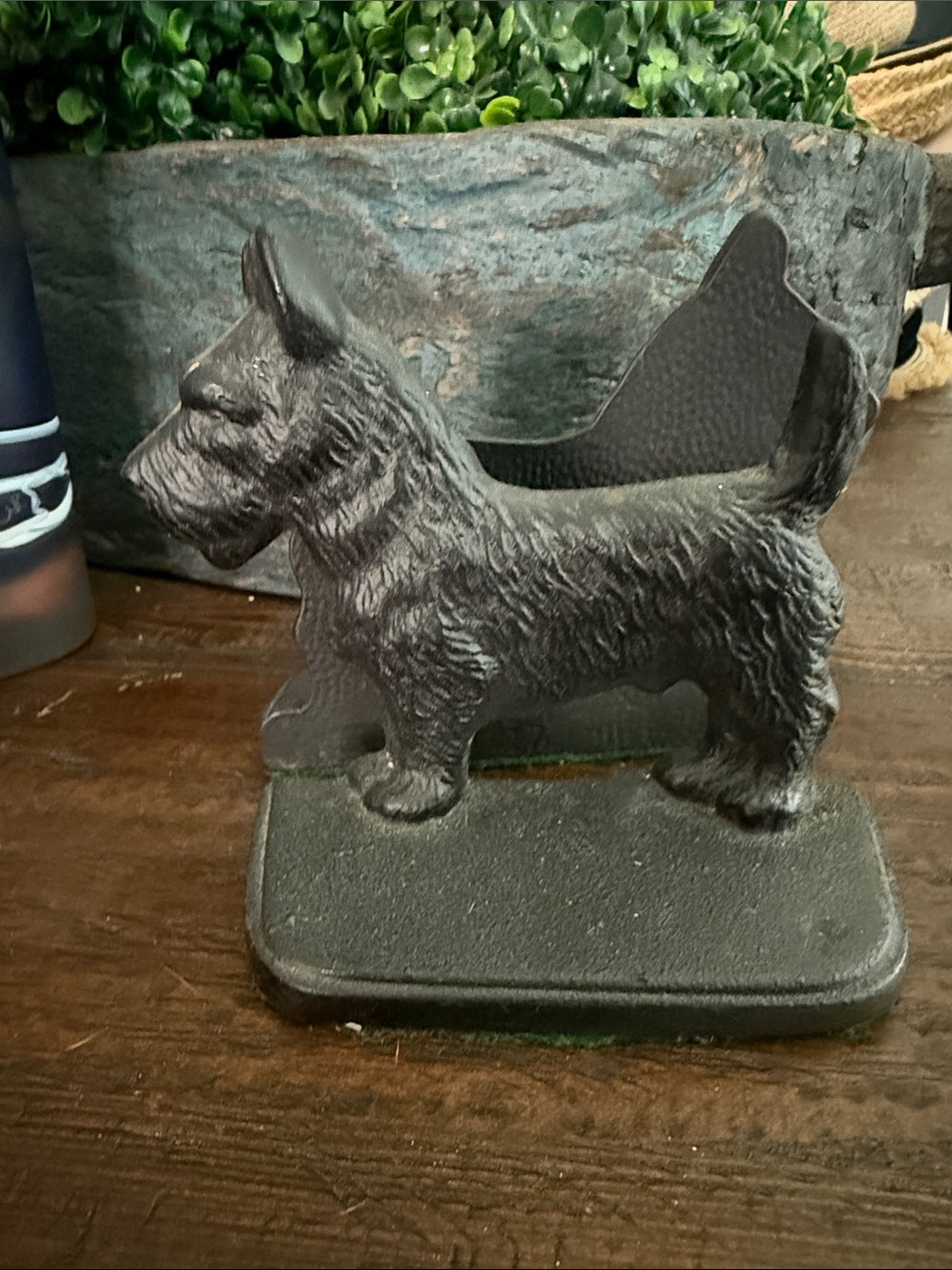 1930s vintage Antique Black Dog cast iron Scotty dog book ends Scottie Dog